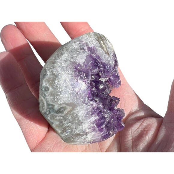 Uruguayan Amethyst Geode, Bright Purple Crystal Cluster, February Birthstone #3 - Picture 10 of 10